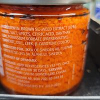 Vegan caviar ingredients at IKEA in Fishers