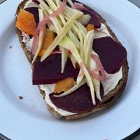 Rote Bete Toast   at Bonjour in Tarifa