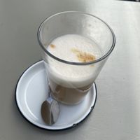 Latte with oat milk  at Bonjour in Tarifa