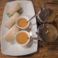 Sen rolls with tofu, veggies, and peanut sauce. at Sen Noodle House in Santa Clarita