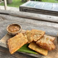 Tempeh with peanut sauce  at Sweet Orange in Ubud