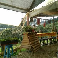 Seats with park view at Cable a Tierra in Medellin