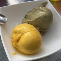 Vegan mango and pistacchio at René Nardone in Lyon