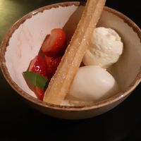 Lemon ice, strawberry and churros at Camionette in Antwerpen