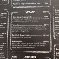 Vegan options on the menu at Sa Vinya in Mallorca