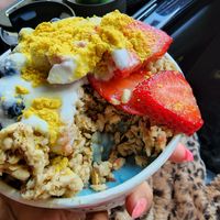 Fresh berries, GF granola at SunLife Organics in Austin
