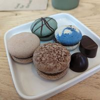 Macarons and pralines selection at Ethique Plant-based in Istanbul