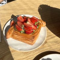 Strawberry tart  at Ethique Plant-based in Istanbul