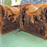 Hazelnut brownie brioche  at Ethique Plant-based in Istanbul