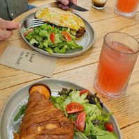 Croque monsieur; miso croissant; lemonade at Ethique Plant-based in Istanbul