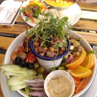 The vegan salad, and curry at Caffi Maes in Gwynedd