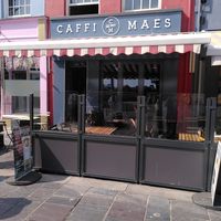 Storefront and terrace at Caffi Maes in Gwynedd