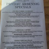 Specials Menu at Caffi Maes in Gwynedd