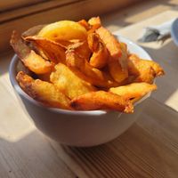 Side of Chips at Caffi Maes in Gwynedd