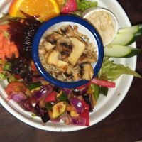 Vegan salad bowl at Caffi Maes in Gwynedd