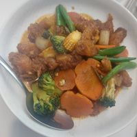 Braised lion's mane in curry sauce at iVegan 爱素 - Katong in Central Singapore