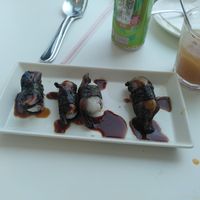 Teriyaki sushi and apple smoothie at iVegan 爱素 - Katong in Central Singapore