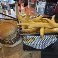 The green man burger  at The Original Rosslyn Inn in Roslin