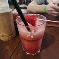 Strawberry juice at NoSoloÁgua in Albufeira