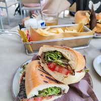 Eggplant Tomato Sandwich and Fried Potatoes at Al San Domingo in Ravello
