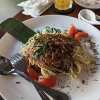 Pasta with vegan bolognesa at Nhà Hàng Chay NẤM in Phu Quoc