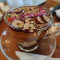 Hot ginger tea at Nhà Hàng Chay NẤM in Phu Quoc