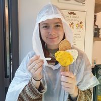 Essential eating even in a 2 day rain storm at Baffone Gelateria Artigianale in Ravello