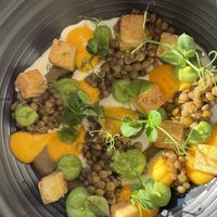 The tofu, lentil, vegan plate  at La Goletta  in Bellagio