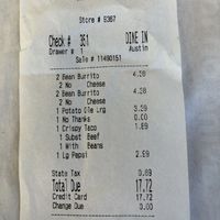 Meal for 2 adults  at Taco John's in Cody