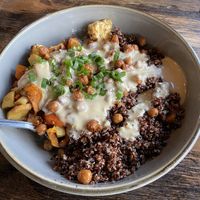 Lemon Tahini Grain Bowl  at Iron Bay Restaurant & Drinkery in Marquette