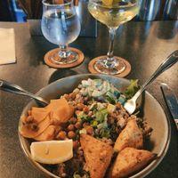 Lemon Tahini Grain Bowl at Iron Bay Restaurant & Drinkery in Marquette