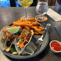 Falafel Tacos at Iron Bay Restaurant & Drinkery in Marquette
