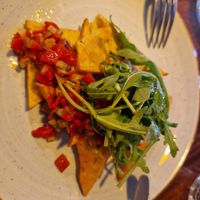 Chickpea fritters for starter at Salvos in Leeds