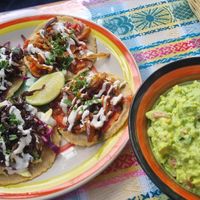 Tacos y guacamole  at Zen Eats in San Marcos La Laguna