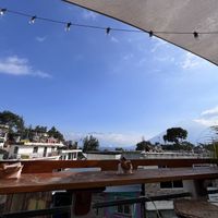 Rooftop seating  at Zen Eats in San Marcos La Laguna