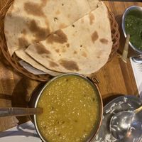 Roti (not on the menu, but you can ask for it) this is vegan  at Raj in Incheon