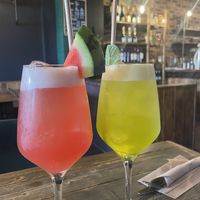 Nettle and watermelon spritz   at Ortica Italian Plant Based in Urmston