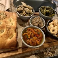 Focaccia with vegetables  at Ortica Italian Plant Based in Urmston