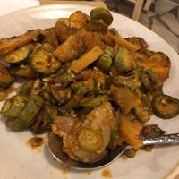 Zucchini and potetoes cooked with herbs at Psatha in Preveza