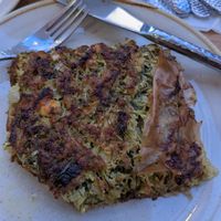 Courgette and cheese pie at Psatha in Preveza