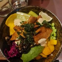 Vegan bowl at Din Din club in Sundbyberg