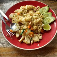 Curry fried rice with tofu at Long Thai Food in Koh Phangan