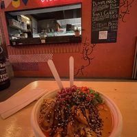 Thai Red Curry with tofu and rice   at Silk Road in Oslo