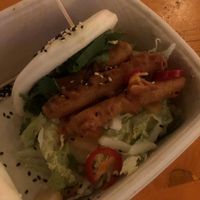 Fried asparagus bao  at Silk Road in Oslo