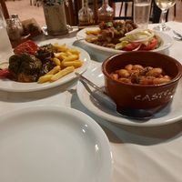 The whole dinner at Castellan Restaurant in Rhodes