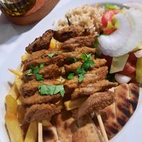 Souvlaki at Castellan Restaurant in Rhodes