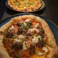 Vegan special meat-less ball marinara pizza at The White Hart in Hythe