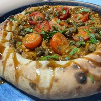 Loaded flatbread special at The White Hart in Hythe