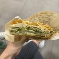 Spinach pie  at CFU Airport - French Bakery - Departures Airside in Corfu