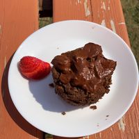 Chocolate muffin  at Zero Sum in Sister Bay